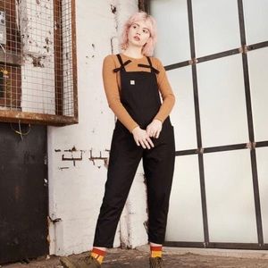 Lucy & Yak Luna Organic Twill Dungarees in Black - UK 20R